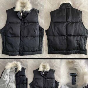 bebe Sport BBSP women's medium super-cute faux-fur collar down vest